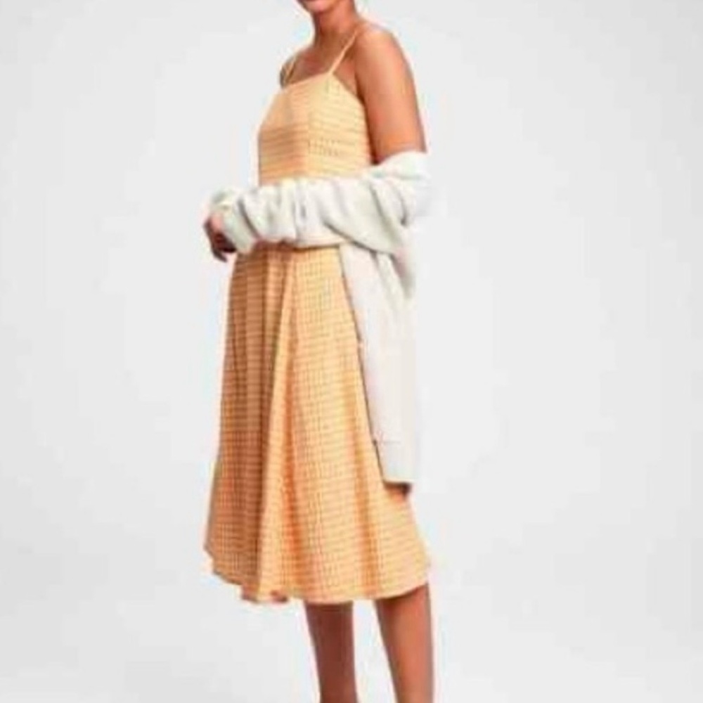 Gap Gingham Fit and Flare Midi Dress